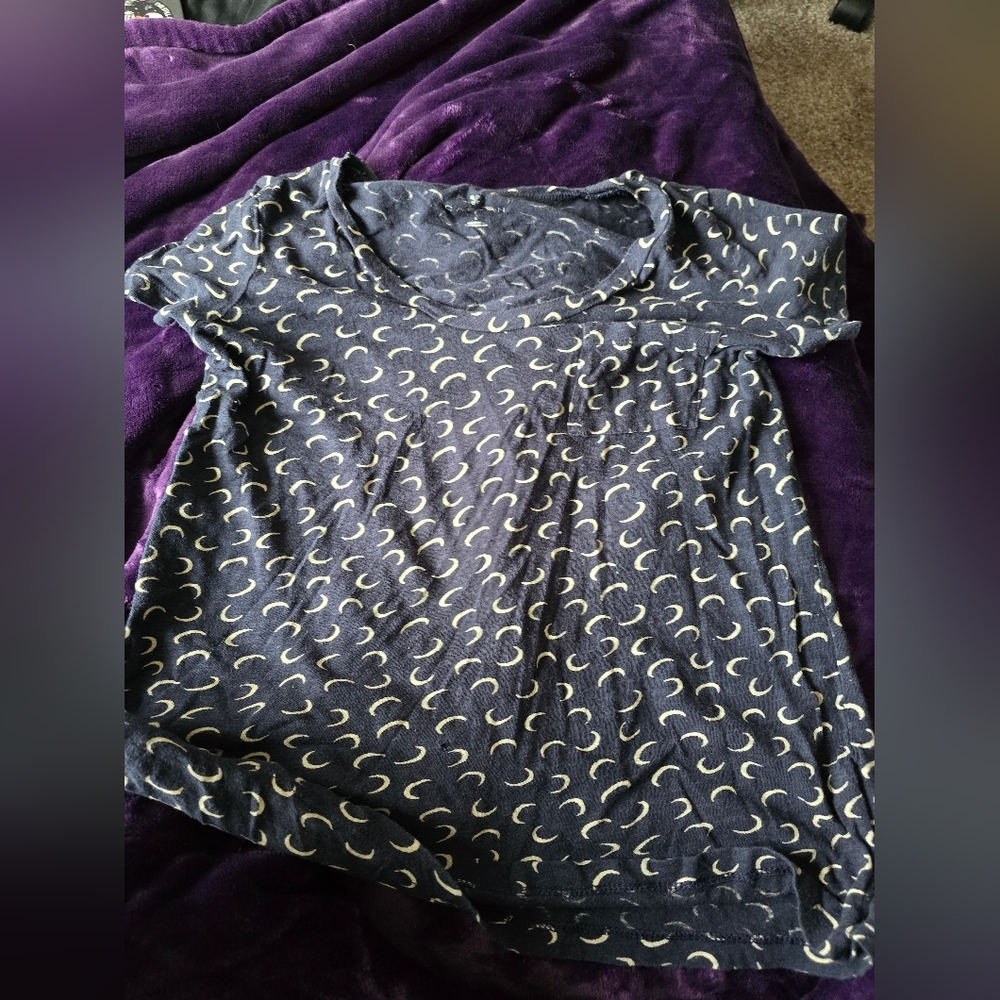 Casion S Navy Crescent Moon PrintPocket Tee